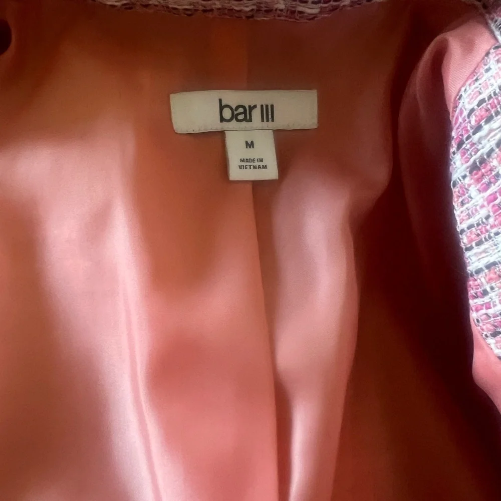 Bar III Pink Plaid Blazer - Picture 3 of 4